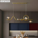 DecorBites™ Modern Curve Island Ceiling Light with Glass Ball Shade for Dining Room