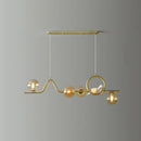 DecorBites™ Modern Curve Island Ceiling Light with Glass Ball Shade for Dining Room