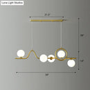 DecorBites™ Modern Curve Island Ceiling Light with Glass Ball Shade for Dining Room
