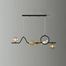 DecorBites™ Modern Curve Island Ceiling Light with Glass Ball Shade for Dining Room