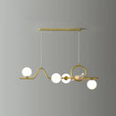 DecorBites™ Modern Curve Island Ceiling Light with Glass Ball Shade for Dining Room