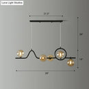 DecorBites™ Modern Curve Island Ceiling Light with Glass Ball Shade for Dining Room