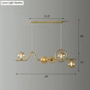 DecorBites™ Modern Curve Island Ceiling Light with Glass Ball Shade for Dining Room