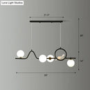 DecorBites™ Modern Curve Island Ceiling Light with Glass Ball Shade for Dining Room