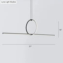 DecorBites™ Modern Designer Line Art Pendant Ceiling Light with LED Island Lighting for Dining Room, Black Metallic Finish