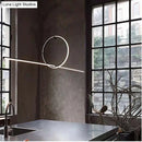 DecorBites™ Modern Designer Line Art Pendant Ceiling Light with LED Island Lighting for Dining Room, Black Metallic Finish