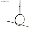 DecorBites™ Modern Designer Line Art Pendant Ceiling Light with LED Island Lighting for Dining Room, Black Metallic Finish
