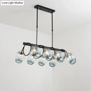 DecorBites™ Modern Dimpled Glass Wine Cup Island Light with 6/8/10-Head Black Suspended Fixture – Blue/Green Ombre