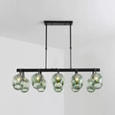 DecorBites™ Modern Dimpled Glass Wine Cup Island Light with 6/8/10-Head Black Suspended Fixture – Blue/Green Ombre