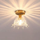 DecorBites™ Modern Floral Glass Ceiling Light - Elegant Single-Bulb Foyer Flush Fixture