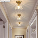 DecorBites™ Modern Floral Glass Ceiling Light - Elegant Single-Bulb Foyer Flush Fixture