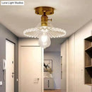 DecorBites™ Modern Floral Glass Ceiling Light - Elegant Single-Bulb Foyer Flush Fixture
