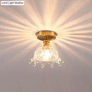 DecorBites™ Modern Floral Glass Ceiling Light - Elegant Single-Bulb Foyer Flush Fixture