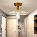 DecorBites™ Modern Floral Glass Ceiling Light - Elegant Single-Bulb Foyer Flush Fixture