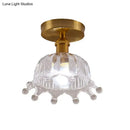 DecorBites™ Modern Floral Glass Ceiling Light - Elegant Single-Bulb Foyer Flush Fixture