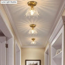 DecorBites™ Modern Floral Glass Ceiling Light - Elegant Single-Bulb Foyer Flush Fixture
