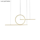 DecorBites™ Modern Geometric LED Pendant Light in Black/Gold, Warm/White Illumination - Ideal for Kitchen, Landscape, and Island Lighting