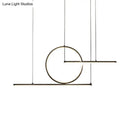 DecorBites™ Modern Geometric LED Pendant Light in Black/Gold, Warm/White Illumination - Ideal for Kitchen, Landscape, and Island Lighting
