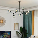 DecorBites™ Modern Glass Ball Pendant Chandelier - Black Gold