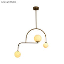 DecorBites™ Modern Global Bedroom Chandelier - White/Yellow Frosted Glass, LED Hanging Light Kit - 3 Bulbs