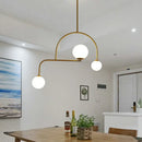 DecorBites™ Modern Global Bedroom Chandelier - White/Yellow Frosted Glass, LED Hanging Light Kit - 3 Bulbs