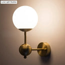 DecorBites™ Modern Globe Wall Sconce Light in Brass with White Glass - Bathroom Lighting Fixture