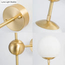 DecorBites™ Modern Globe Wall Sconce Light in Brass with White Glass - Bathroom Lighting Fixture
