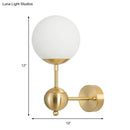 DecorBites™ Modern Globe Wall Sconce Light in Brass with White Glass - Bathroom Lighting Fixture