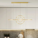 DecorBites™ Modern Gold 2-Ring LED Island Pendant Lamp with Warm/White Light - Perfect for Dining Room