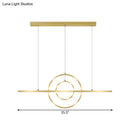 DecorBites™ Modern Gold 2-Ring LED Island Pendant Lamp with Warm/White Light - Perfect for Dining Room