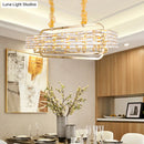 DecorBites™ Modern Gold Crystal Pendant Light Fixture with 8 Heads for Living Room