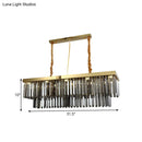 DecorBites™ Modern Gold Dining Room Island Pendant Light with 10 Crystal-Cut Shades - 23.5"/31.5" Wide