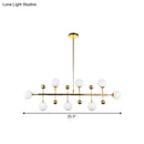 DecorBites™ Modern Gold Hotel Linear Chandelier - Opal Glass, 8 Lights, Ceiling Pendant