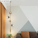 DecorBites™ Modern Gold Linear Chandelier with Smoke Gray Glass Shades - 4-Light Metal Hanging Fixture