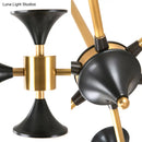 DecorBites™ Modern Gold Metal Chandelier with 8 Globe Shades - Restaurant Island Lighting