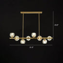 DecorBites™ Modern Gold Pendant Light with Crystal Dome Shade - Ideal for Restaurants or Over Kitchen Islands