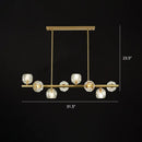 DecorBites™ Modern Gold Pendant Light with Crystal Dome Shade - Ideal for Restaurants or Over Kitchen Islands