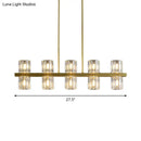 DecorBites™ Modern Golden Cylindrical Crystal Pendant Light with 10/20 Island Lights for Dining Tables