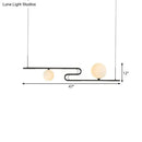 DecorBites™ Modern Hanging Chandelier with Milky Glass and Folding Line Design in Black for Dining Hall Island - Simplicity Modo