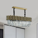 DecorBites™ Modern Hanging Crystal Pendant Light with 10 Black-Gold Icicle-shaped Heads for Island Ceilings