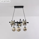 DecorBites™ Modern Island Pendant Light with Smoke Gray Orb Glass Shade - Black Metal, LED Bulbs - Ideal for Dining Room