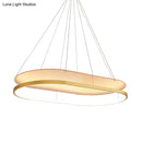 DecorBites™ Modern LED Acrylic Dual Oval Pendant Chandelier - Black/Gold Ceiling Fixture for Dining Room
