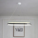 DecorBites™ Modern LED Acrylic Dual Oval Pendant Chandelier - Black/Gold Ceiling Fixture for Dining Room