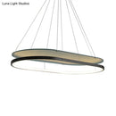 DecorBites™ Modern LED Acrylic Dual Oval Pendant Chandelier - Black/Gold Ceiling Fixture for Dining Room