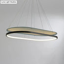 DecorBites™ Modern LED Acrylic Dual Oval Pendant Chandelier - Black/Gold Ceiling Fixture for Dining Room