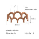 DecorBites™ Modern LED Arch Chandelier in Black/White/Orange/Blue