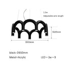 DecorBites™ Modern LED Arch Chandelier in Black/White/Orange/Blue