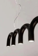 DecorBites™ Modern LED Arch Chandelier in Black/White/Orange/Blue
