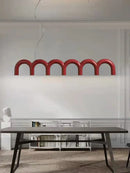 DecorBites™ Modern LED Arch Chandelier in Black/White/Orange/Blue