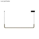 DecorBites™ Modern LED Black Island Hanging Lamp Kit - Sleek Metal Half Rectangle Design with Adjustable Warm/White Lighting